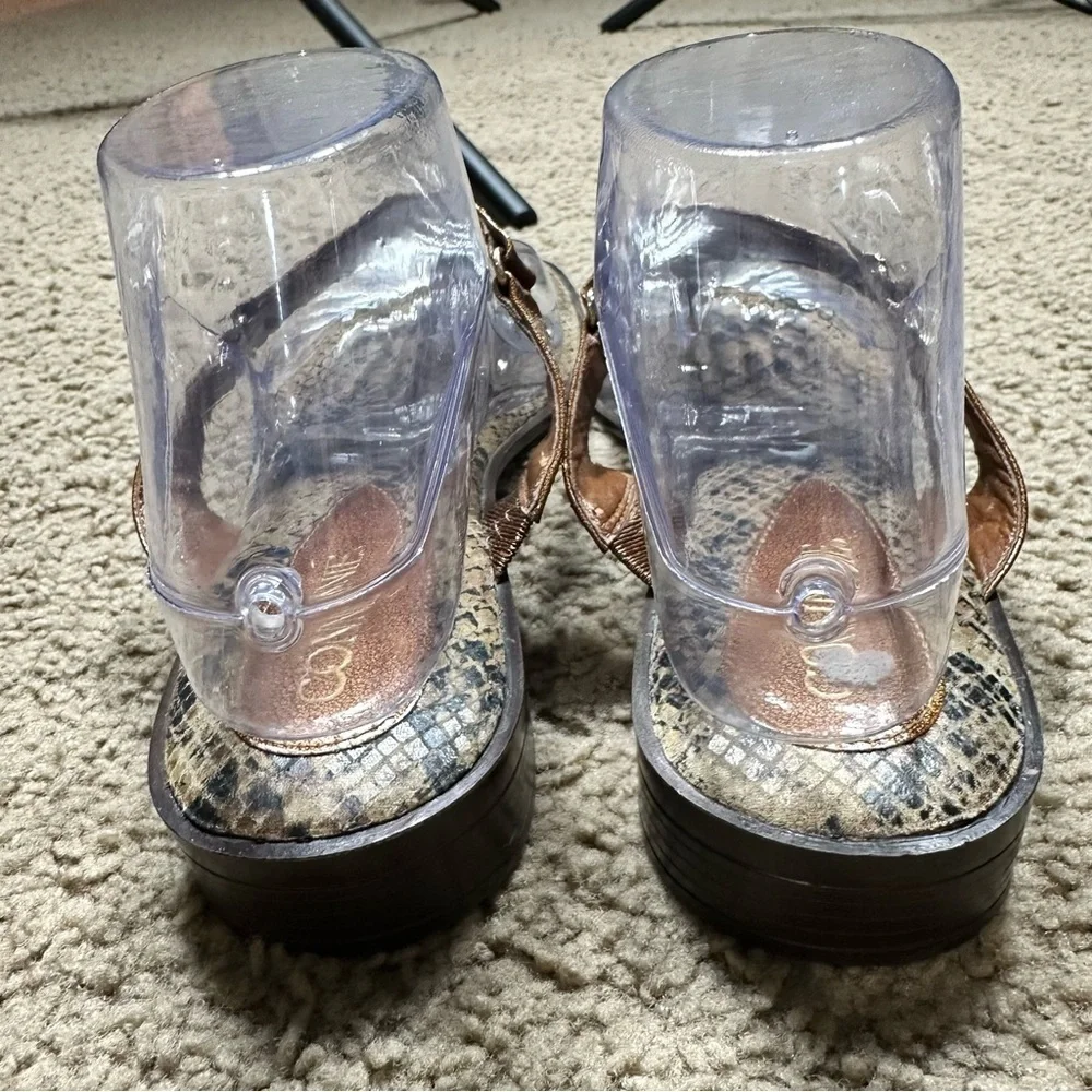 Connie Womens Sandals Size 10M Snake Animal Print Thong Flip Flops Comfort Shoes